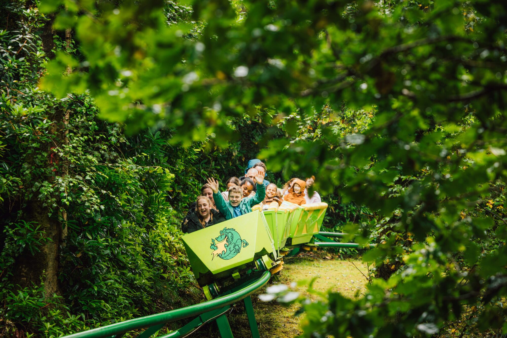 Families Ride Green Dragon Roller Coaster 2000X1333 (2)